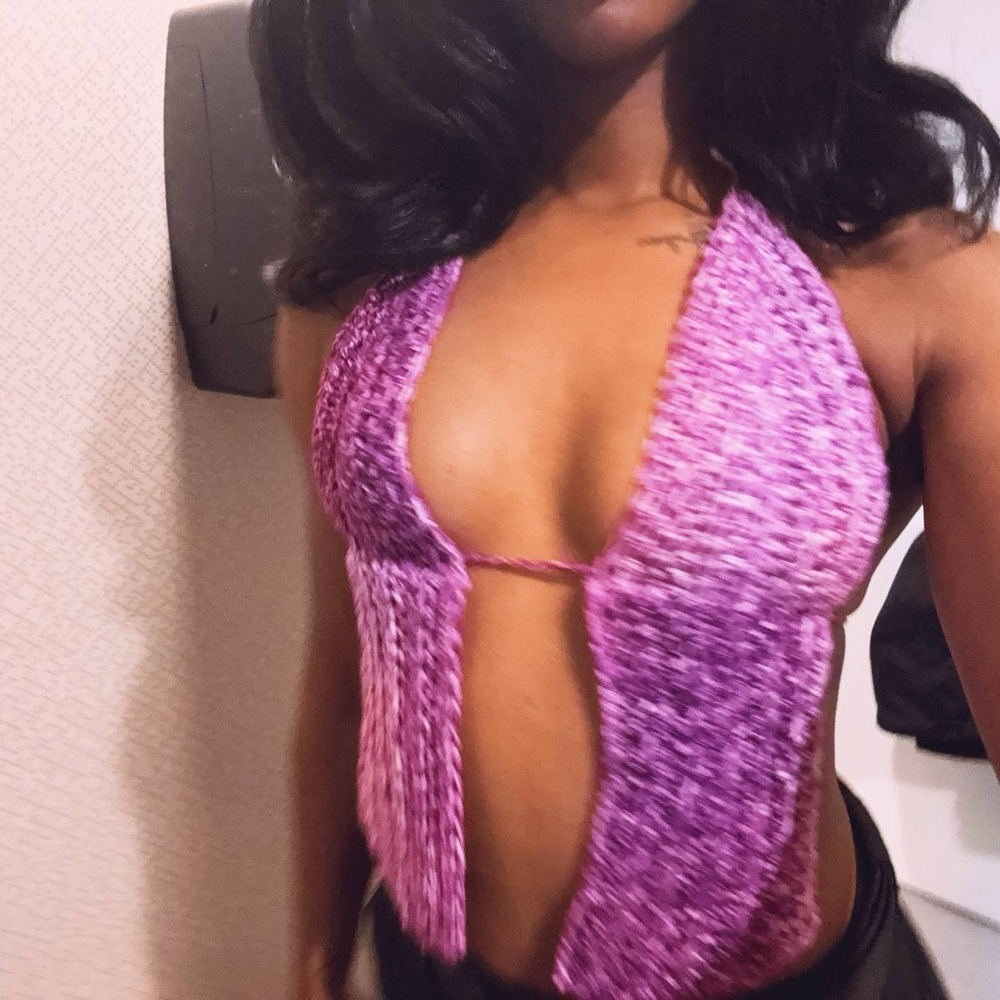 Purple Crochet Halter Top